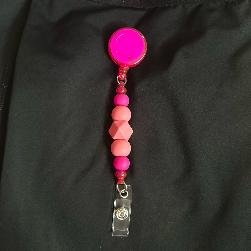 Handmade Hot pink nurse lanyard